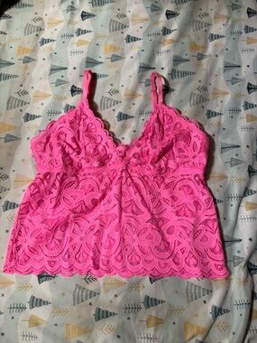 aerie Hot Pink Lace Cami